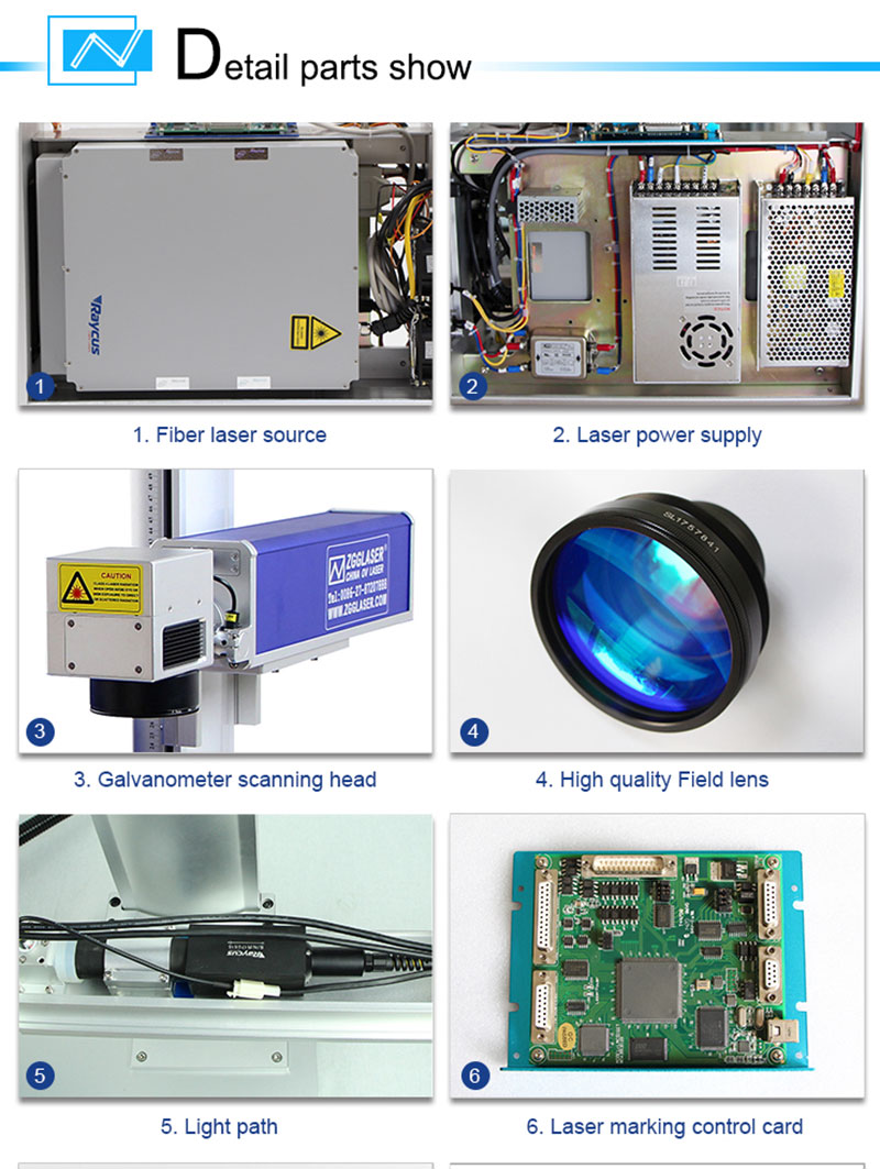 20w30w50w raycus fiber laser rotary marking rings  round metal engraving machine system