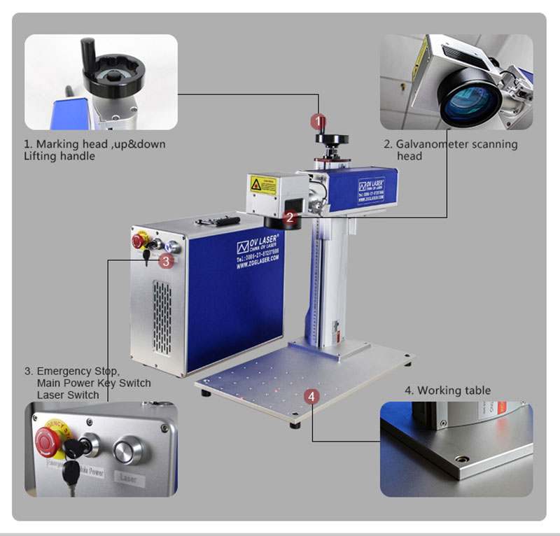 20W Mini fiber  laser marking machine  fiber laser engraving machine