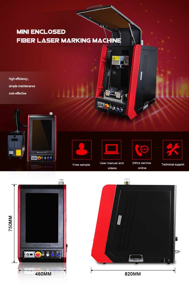 Multiple power enclosed fiber laser marker marking machine laser engraver jewelry gold silver ring