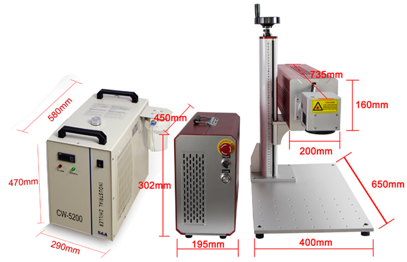 Floor Table Type 5W UV Laser Marking Machine for Plastic Glass Wood Acrylic Metal