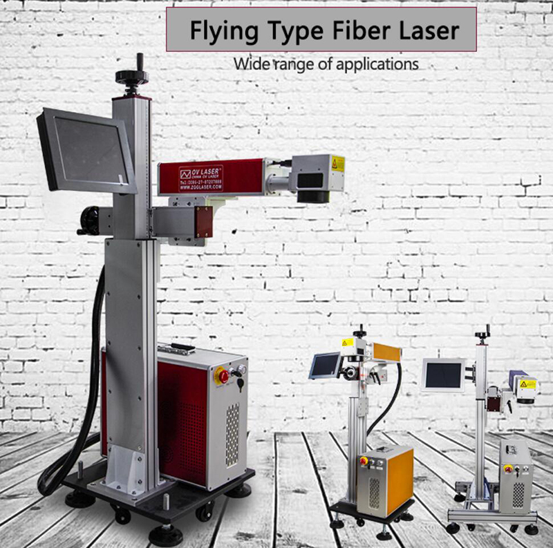 20W Production Line Flying Online Fiber Laser ABS PVC PU Marking Machine