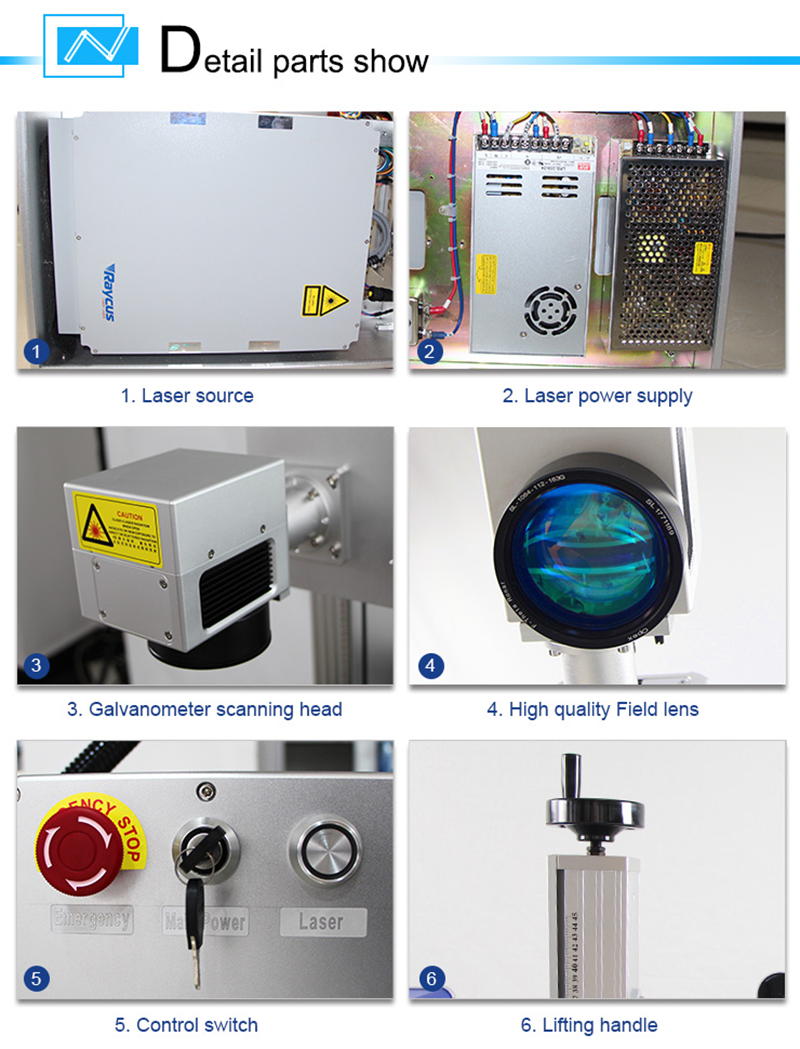 20W 30W 50W Laser Flying Fiber Laser Marking Machine For jewels