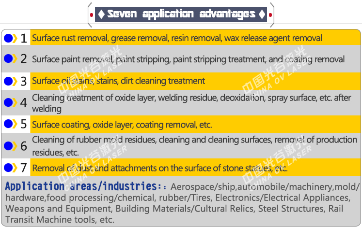 OV LASER handheld pulse laser cleaning machine portable laser rust removing trolley metal scale removal machine