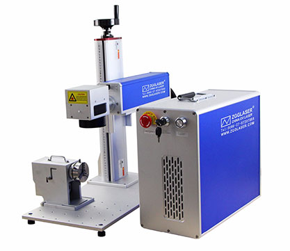20w30w50w raycus fiber laser rotary marking rings  round metal engraving machine system