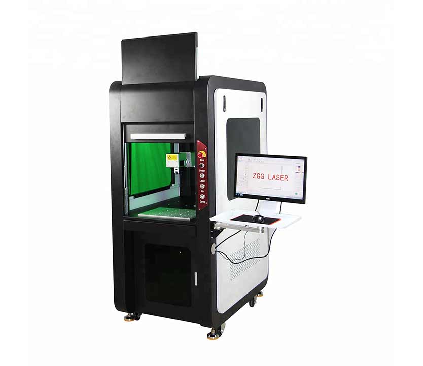 Large Enclosed type 20W 30W CE Air cooling fiber laser marking machine 