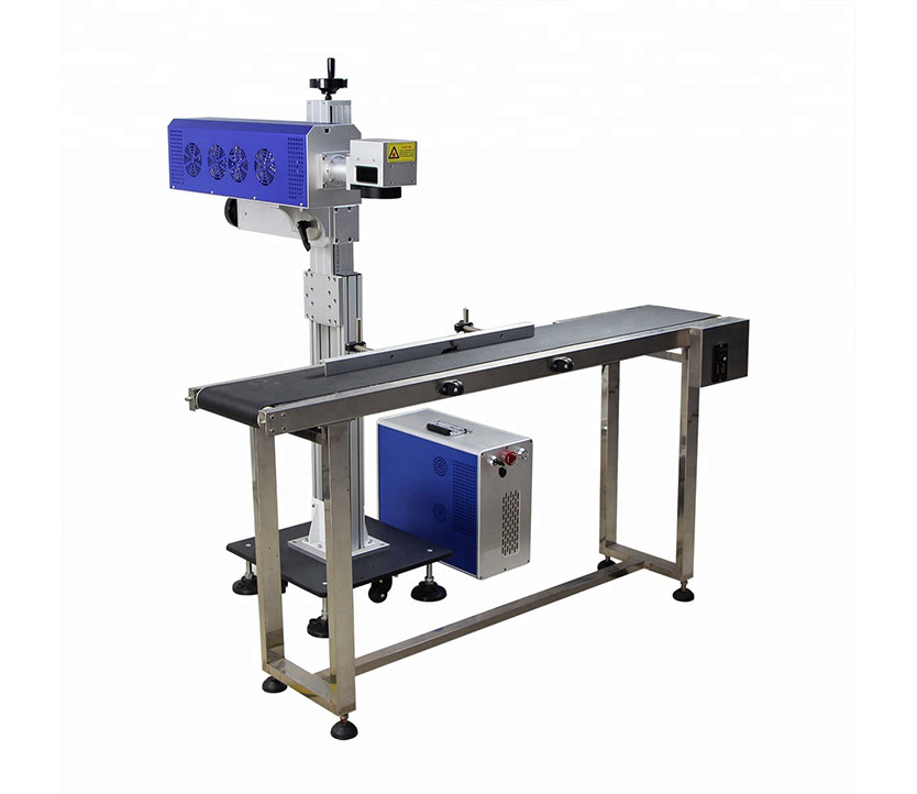 High Speed  Adjustable CO2 laser marking machine with Conveyor