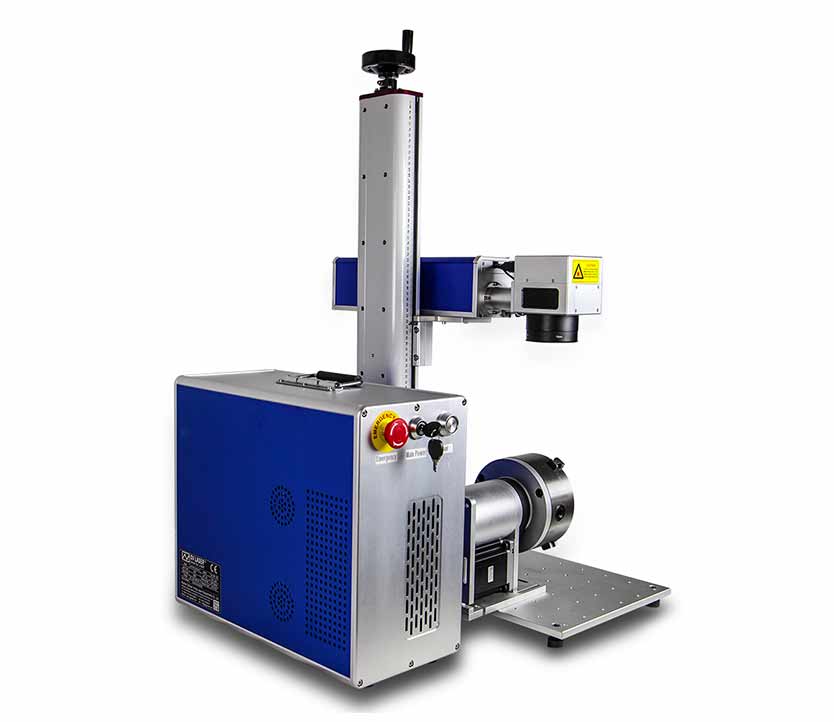 fiber laser marking machine with a 200MM rotary system 