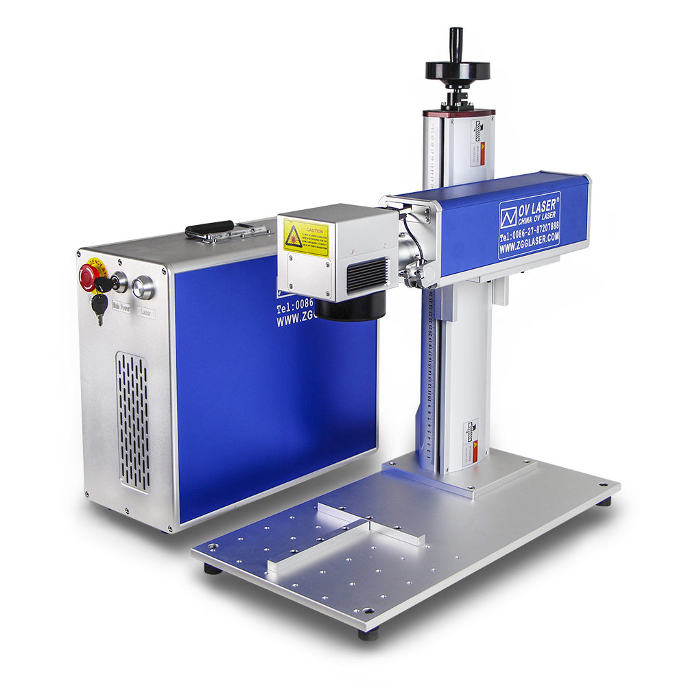 20w 30w 50w QR code printing laser marking machine for metal plastic ABS seal PP fiber  laser marking machine